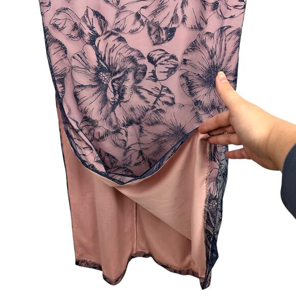 JS Collections WINNIE COLUMN GOWN Dark Blush Lace Overlay Sz 10 Mother of Bride - Picture 11 of 16